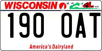 WI license plate 190OAT
