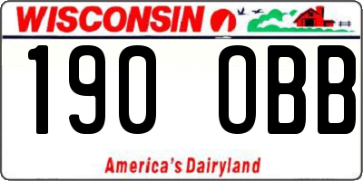 WI license plate 190OBB