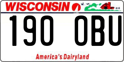 WI license plate 190OBU