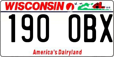 WI license plate 190OBX