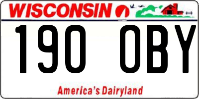 WI license plate 190OBY