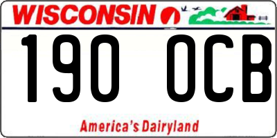 WI license plate 190OCB