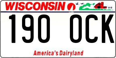 WI license plate 190OCK