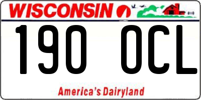 WI license plate 190OCL