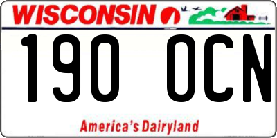 WI license plate 190OCN
