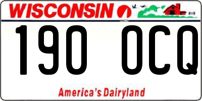 WI license plate 190OCQ
