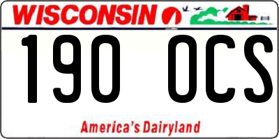 WI license plate 190OCS