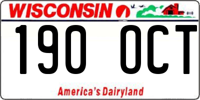 WI license plate 190OCT