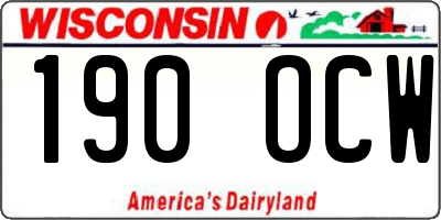 WI license plate 190OCW