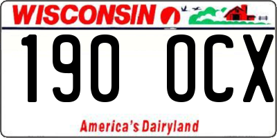 WI license plate 190OCX