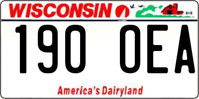 WI license plate 190OEA