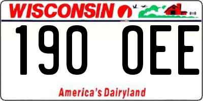 WI license plate 190OEE
