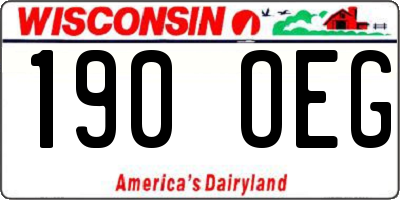 WI license plate 190OEG
