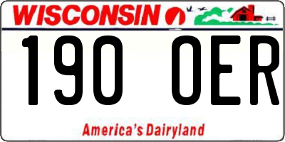 WI license plate 190OER