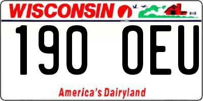 WI license plate 190OEU