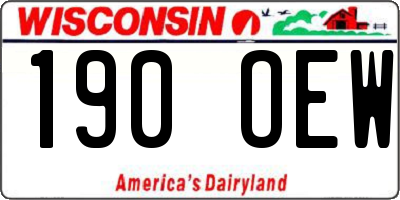 WI license plate 190OEW