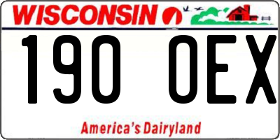 WI license plate 190OEX