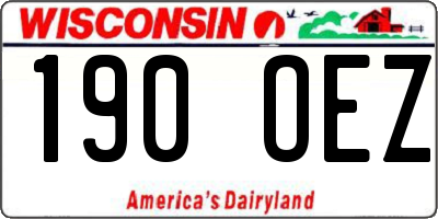 WI license plate 190OEZ