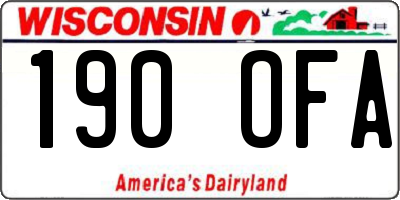 WI license plate 190OFA