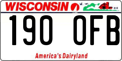 WI license plate 190OFB