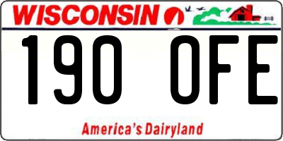WI license plate 190OFE