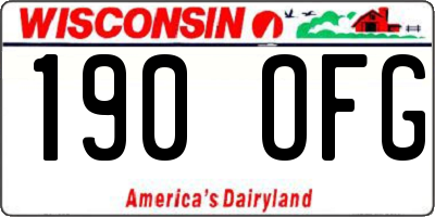 WI license plate 190OFG