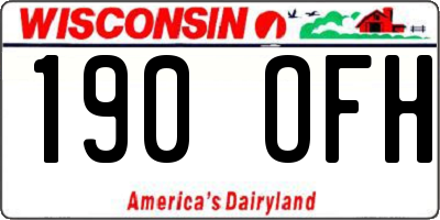 WI license plate 190OFH