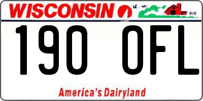 WI license plate 190OFL
