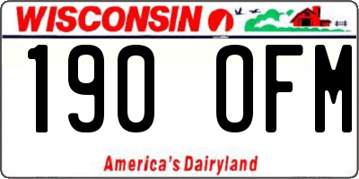 WI license plate 190OFM