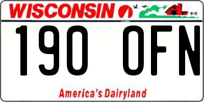 WI license plate 190OFN