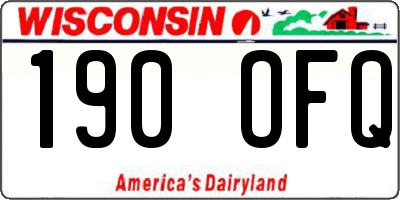 WI license plate 190OFQ