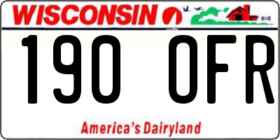 WI license plate 190OFR