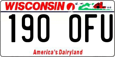 WI license plate 190OFU