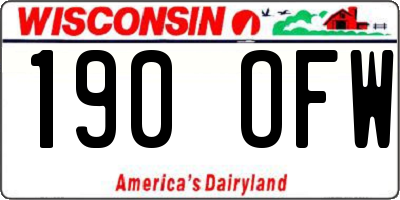 WI license plate 190OFW
