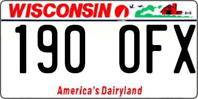 WI license plate 190OFX
