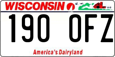 WI license plate 190OFZ