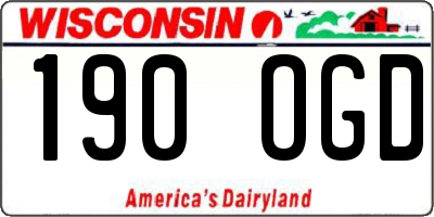 WI license plate 190OGD