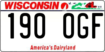 WI license plate 190OGF