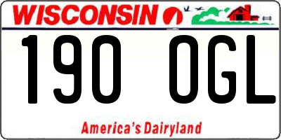 WI license plate 190OGL