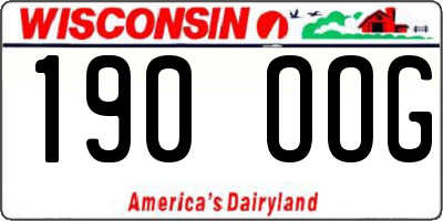 WI license plate 190OOG
