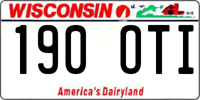 WI license plate 190OTI