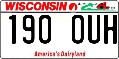 WI license plate 190OUH