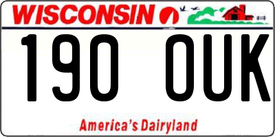 WI license plate 190OUK