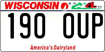 WI license plate 190OUP