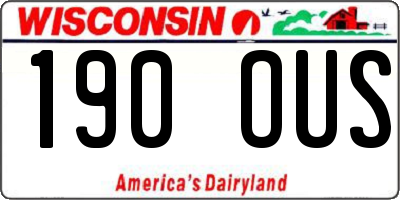WI license plate 190OUS