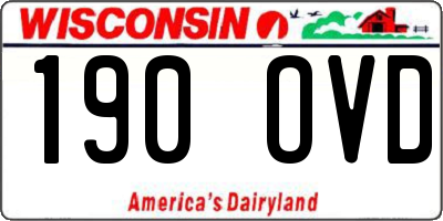 WI license plate 190OVD