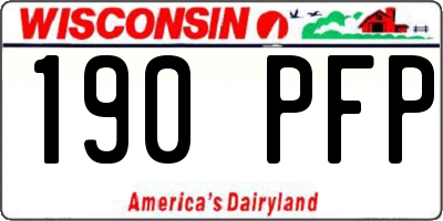 WI license plate 190PFP