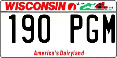 WI license plate 190PGM