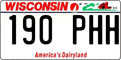 WI license plate 190PHH