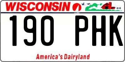 WI license plate 190PHK